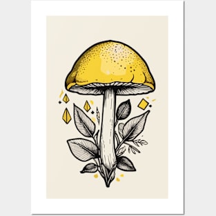 Lemon Mushroom Nature Posters and Art